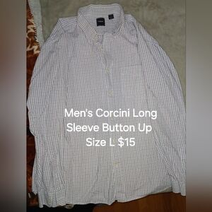 Men's Casual Checkered Button-Down Shirt - White and Blue